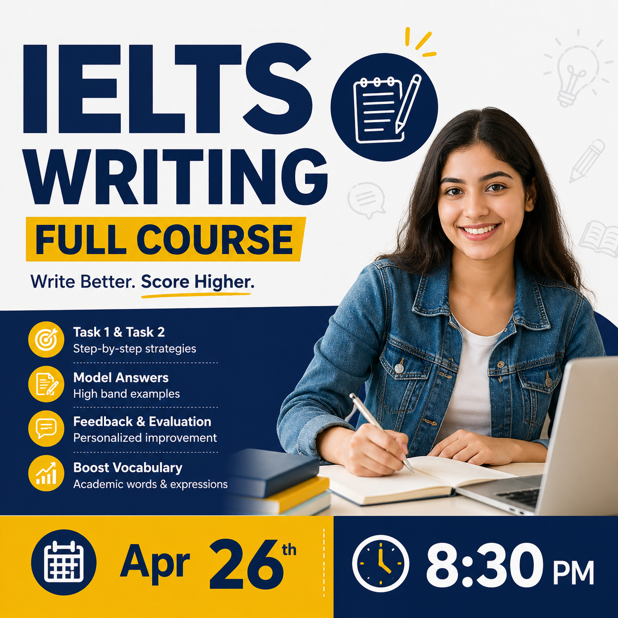 IELTS Writing Full Course Apr26 8:30PM